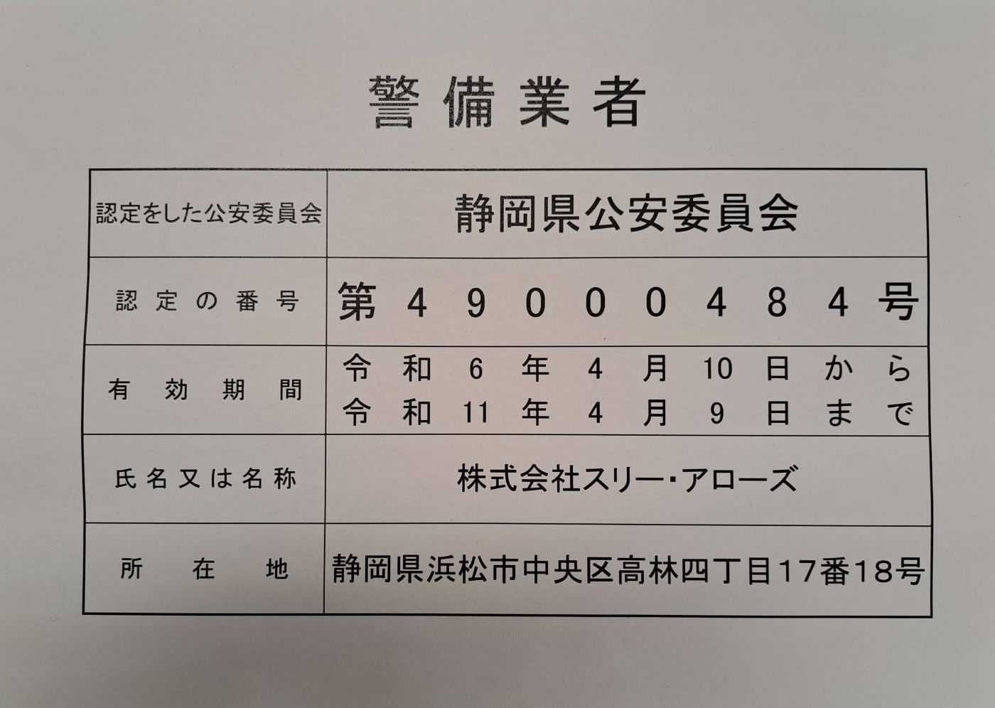 警備業者